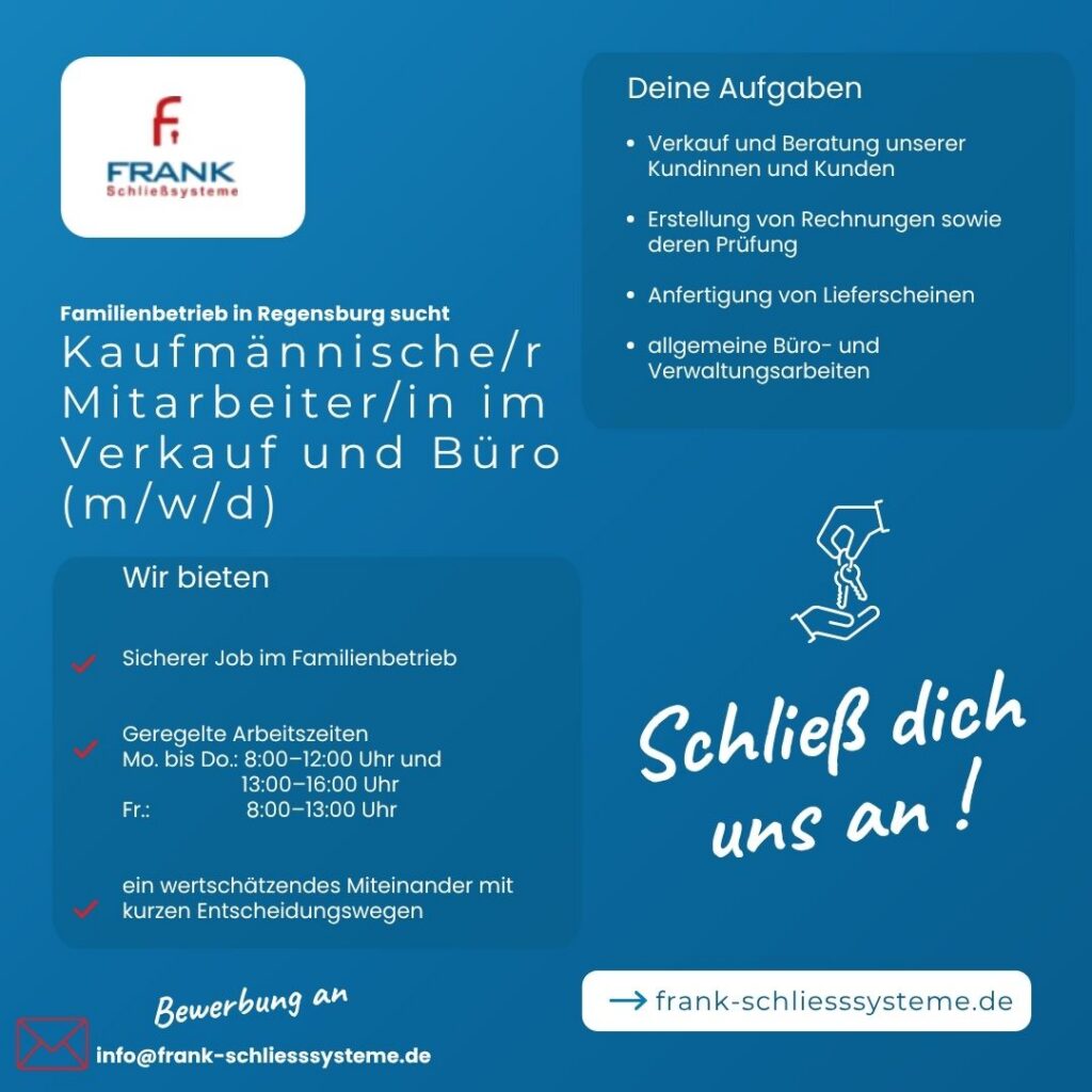 Mitarbeitergesuch für Kaufmännische/r Mitarbeiter/in im Verkauf und Büro (m/w/d)
